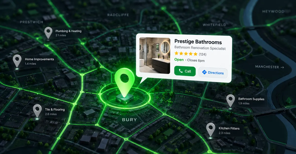 Example of a local business standing out on a Google map listing